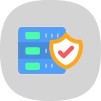 base de datos seguridad plano curva icono diseño vector