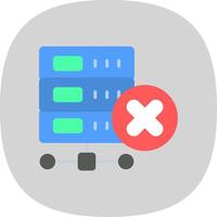 Delete Database Flat Curve Icon Design vector