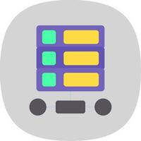 Database Flat Curve Icon Design vector