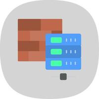 Firewall Flat Curve Icon Design vector