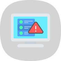 Warning Flat Curve Icon Design vector