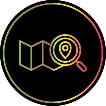 Map Line Gradient Due Color Icon Design vector