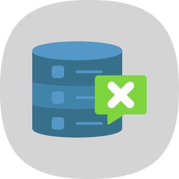 Delete Database Flat Curve Icon Design vector