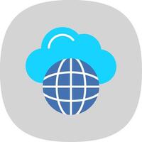 Cloud Network Flat Curve Icon Design vector