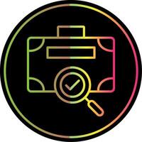 Suitcase Line Gradient Due Color Icon Design vector