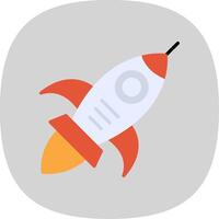 Space Craft Flat Curve Icon Design vector
