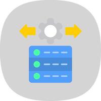 Data Management Flat Curve Icon Design vector