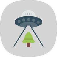 Ufo Flat Curve Icon Design vector