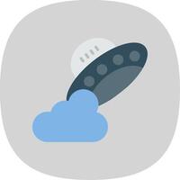 Ufo Flat Curve Icon Design vector