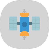Hubble Space Telescope Flat Curve Icon Design vector