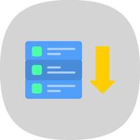 Database Flat Curve Icon Design vector