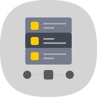 Database Flat Curve Icon Design vector