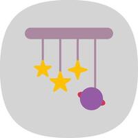 Crib Mobile Flat Curve Icon Design vector