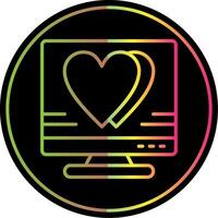 Heart Line Gradient Due Color Icon Design vector