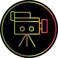 Camera Line Gradient Due Color Icon Design vector