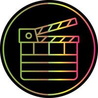 Clapperboard Line Gradient Due Color Icon Design vector