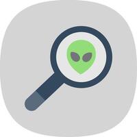 Aliens Flat Curve Icon Design vector