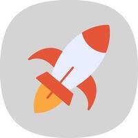 Rocket Ship Flat Curve Icon Design vector