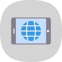 Tablet Screen Flat Curve Icon Design vector