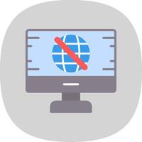 No Signal Flat Curve Icon Design vector