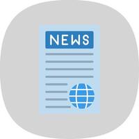 News Report Flat Curve Icon Design vector