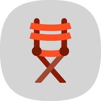 Director Chair Flat Curve Icon Design vector