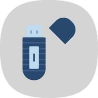 Usb Stick Flat Curve Icon Design vector