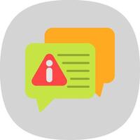 Error Message Flat Curve Icon Design vector