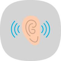 Listening Flat Curve Icon Design vector