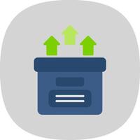Storage Box Flat Curve Icon Design vector