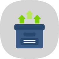 Storage Box Flat Curve Icon Design vector