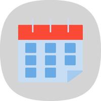 Calendar Flat Curve Icon Design vector