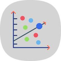 Scatter Graph Flat Curve Icon Design vector