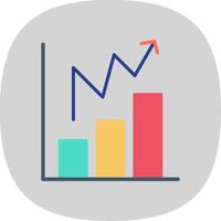 Statistical Chart Flat Curve Icon Design vector