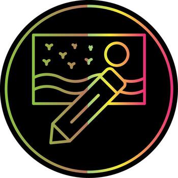 Editing Line Gradient Due Color Icon Design vector