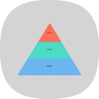 Pyramid Charts Flat Curve Icon Design vector