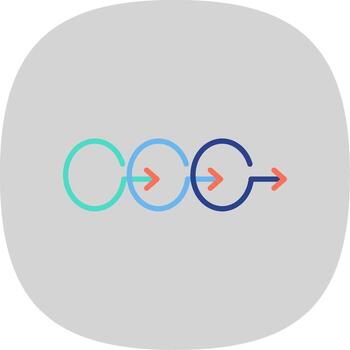 Process Chart Flat Curve Icon Design vector