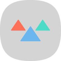 Triangles Flat Curve Icon Design vector