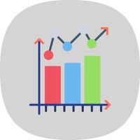 Bar Chart Flat Curve Icon Design vector