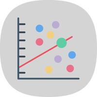 Scatter Graph Flat Curve Icon Design vector