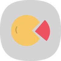 Pie Chart Flat Curve Icon Design vector