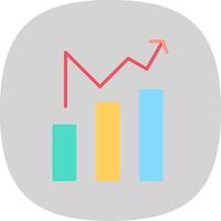 Chart Flat Curve Icon Design vector