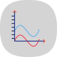 Wave Chart Flat Curve Icon Design vector