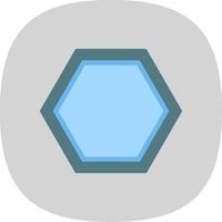 Hexagon Flat Curve Icon Design vector