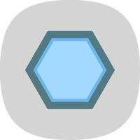 Hexagon Flat Curve Icon Design vector