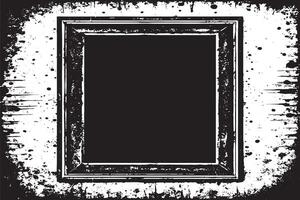 black and white grunge destressed overlay image of photo frame or simple frame for background or texture. vector