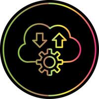 Cloud Line Gradient Due Color Icon Design vector