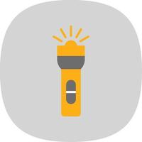 Flashlight Flat Curve Icon Design vector