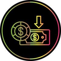 Dollar Line Gradient Due Color Icon Design vector