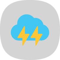 Lightening Flat Curve Icon Design vector